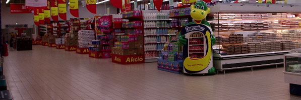 Empty supermarket isles